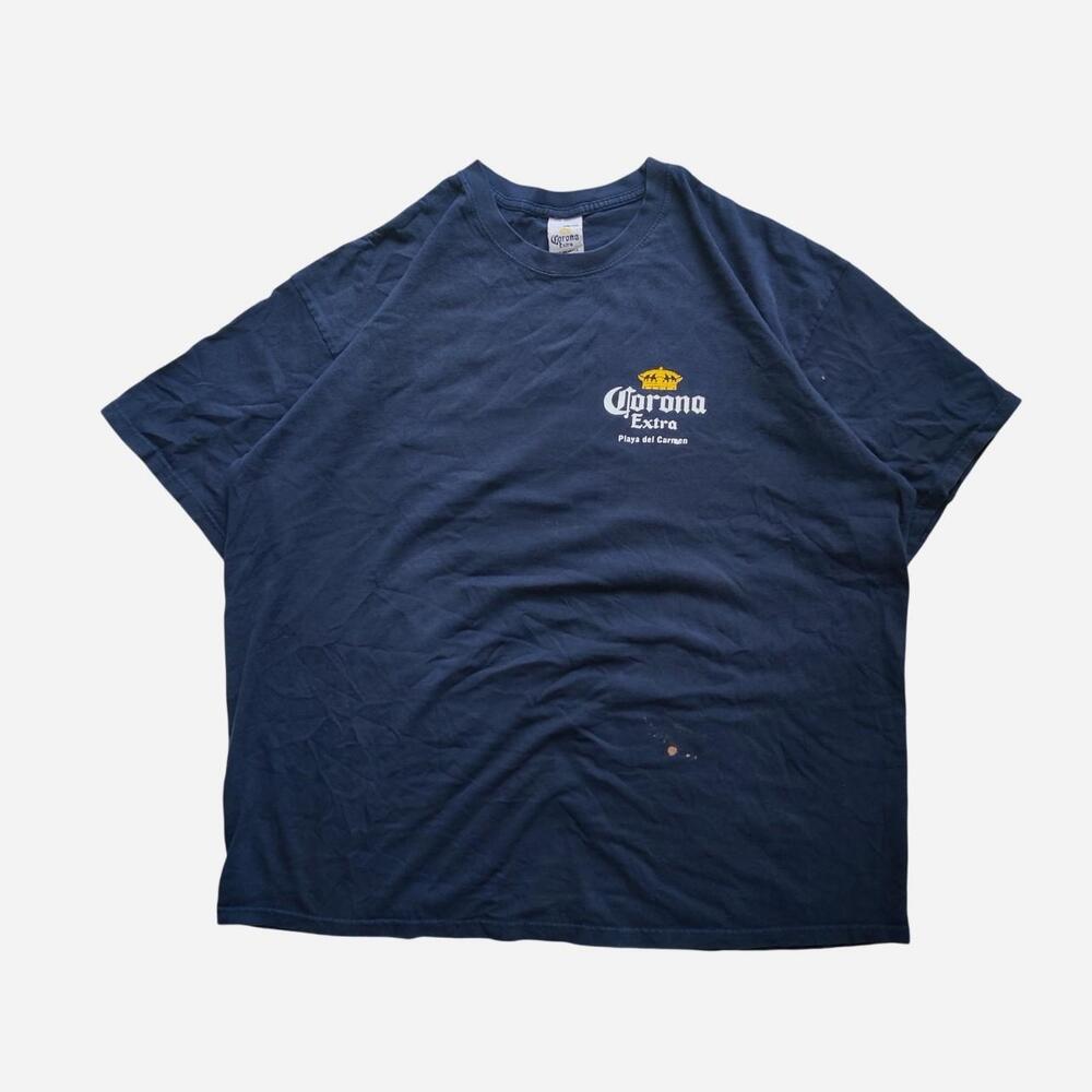 Y2K Corona Extra Beer T-Shirt Playa del Carmen XXL Graphic Tee Vintage